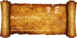 Nyúli Etelka névjegykártya